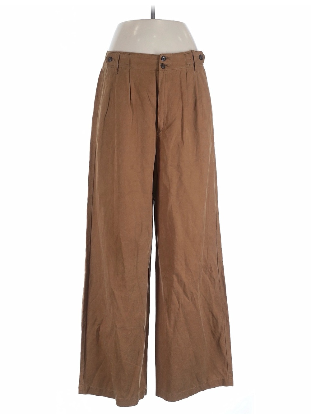 Madewell Wide-Leg Cotton Pants in Brown